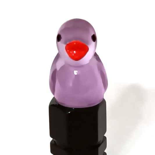 Translucent lilac duck valve stem cap