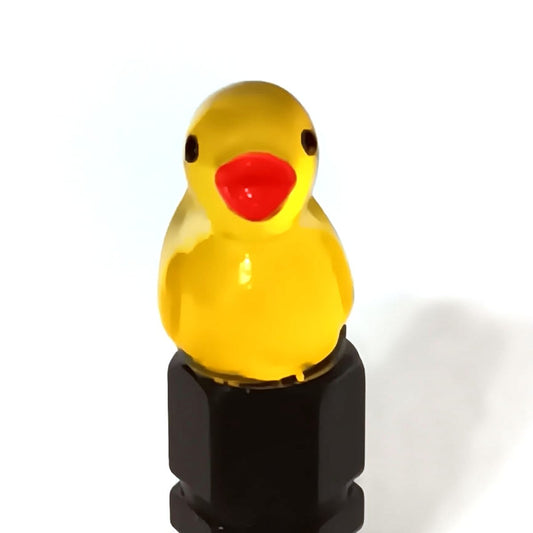 Translucent yellow duck valve stem cap