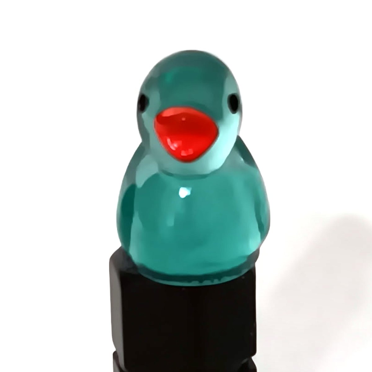 Cyan teal duck valve stem cap
