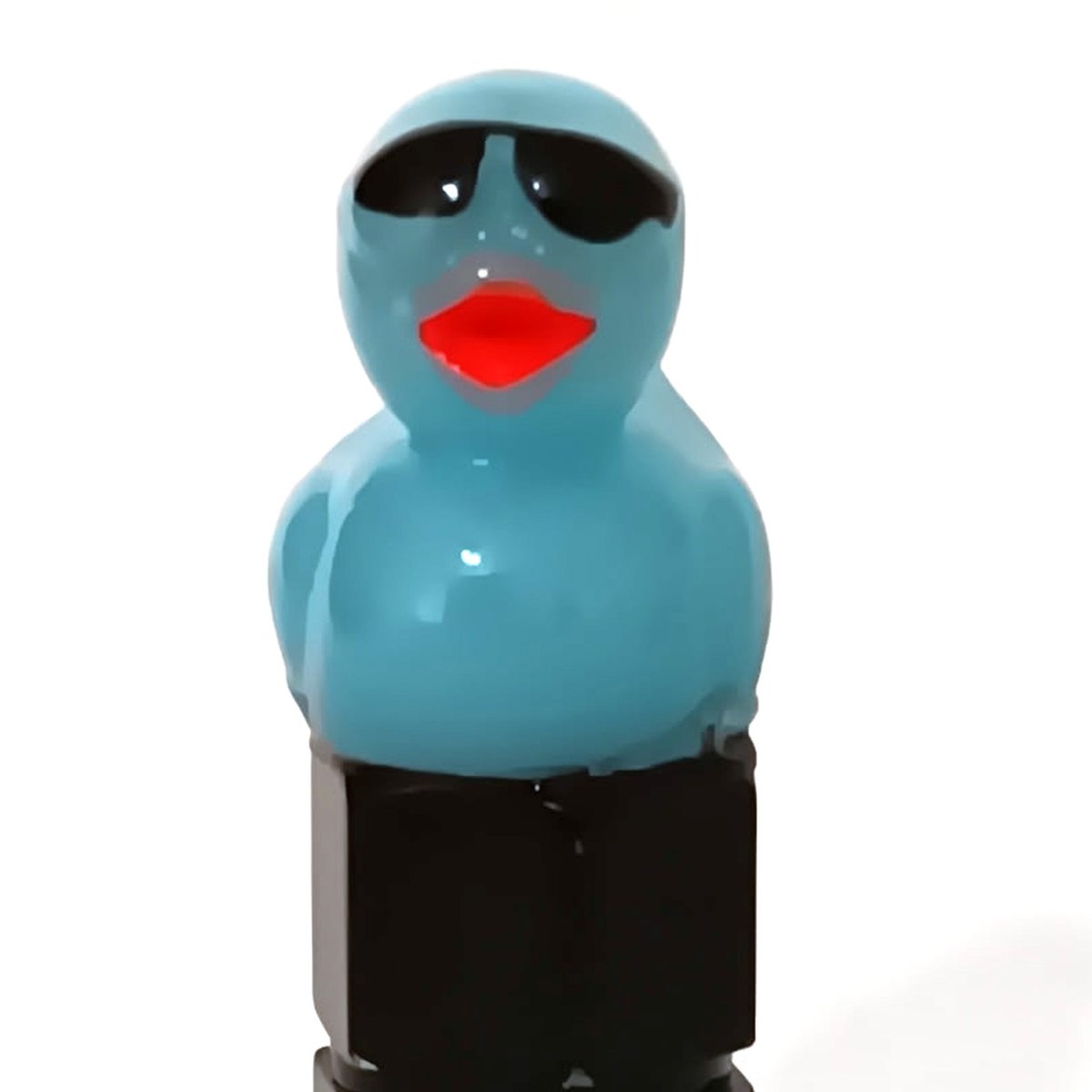 Teal duck valve stem cap wearing tiny sunglasses