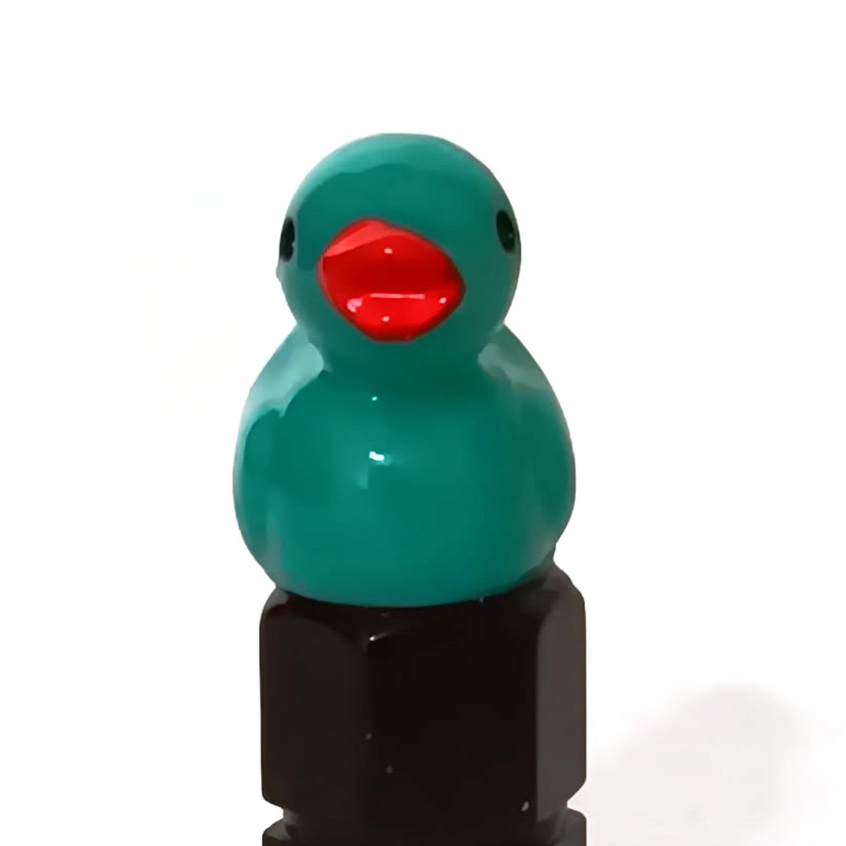 Teal duck valve stem cap