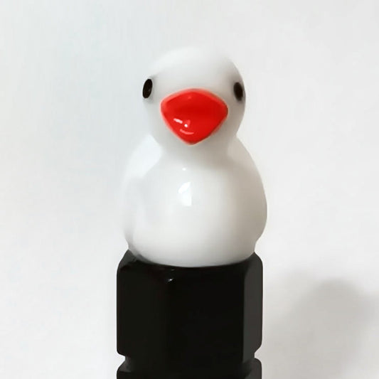 White duck valve stem cap